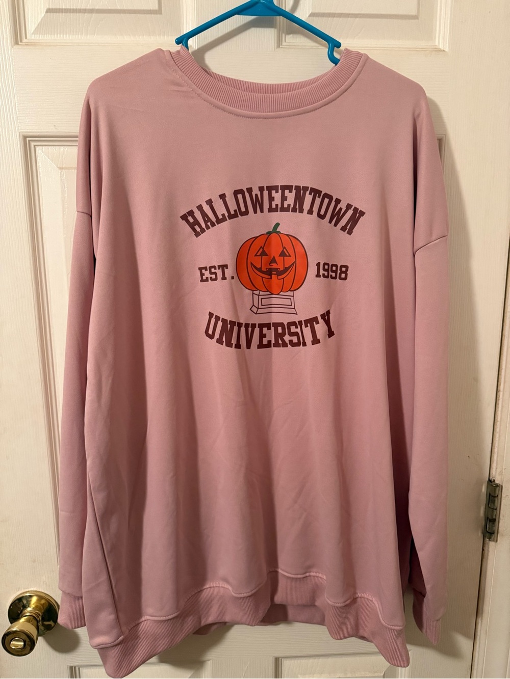 Halloweentown University Pink Graphic Crewneck Sweatshirt